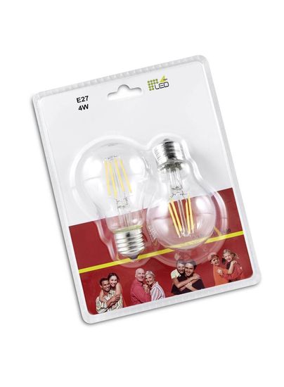 Trio Leuchtmittel LED Lampe E27  4W ⌀6cm Klar warmweiss wie 35w
