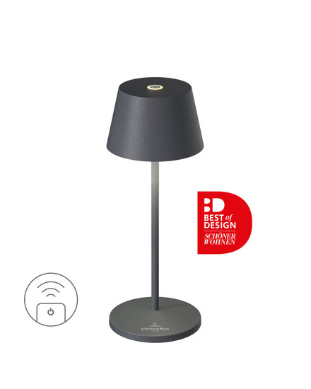 Villeroy & Boch SEOUL MICRO RC Akku-Tischlampe Anthrazit 2,3W steuerbare Lichtfarbe IP65 97241