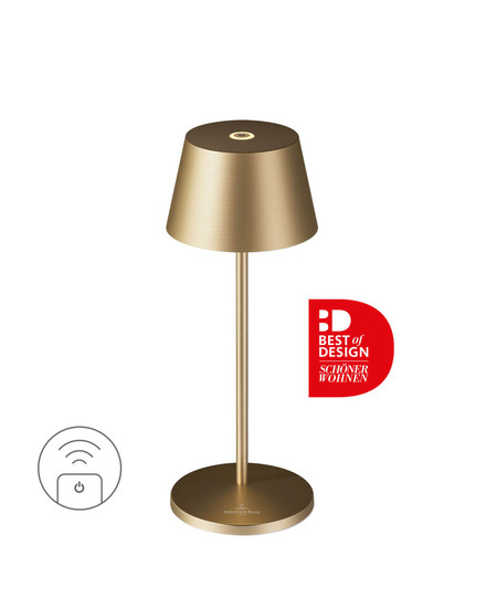 Villeroy & Boch SEOUL MICRO RC Akku-Tischlampe Gold Gebürstet 2,3W steuerbare Lichtfarbe IP65 97247