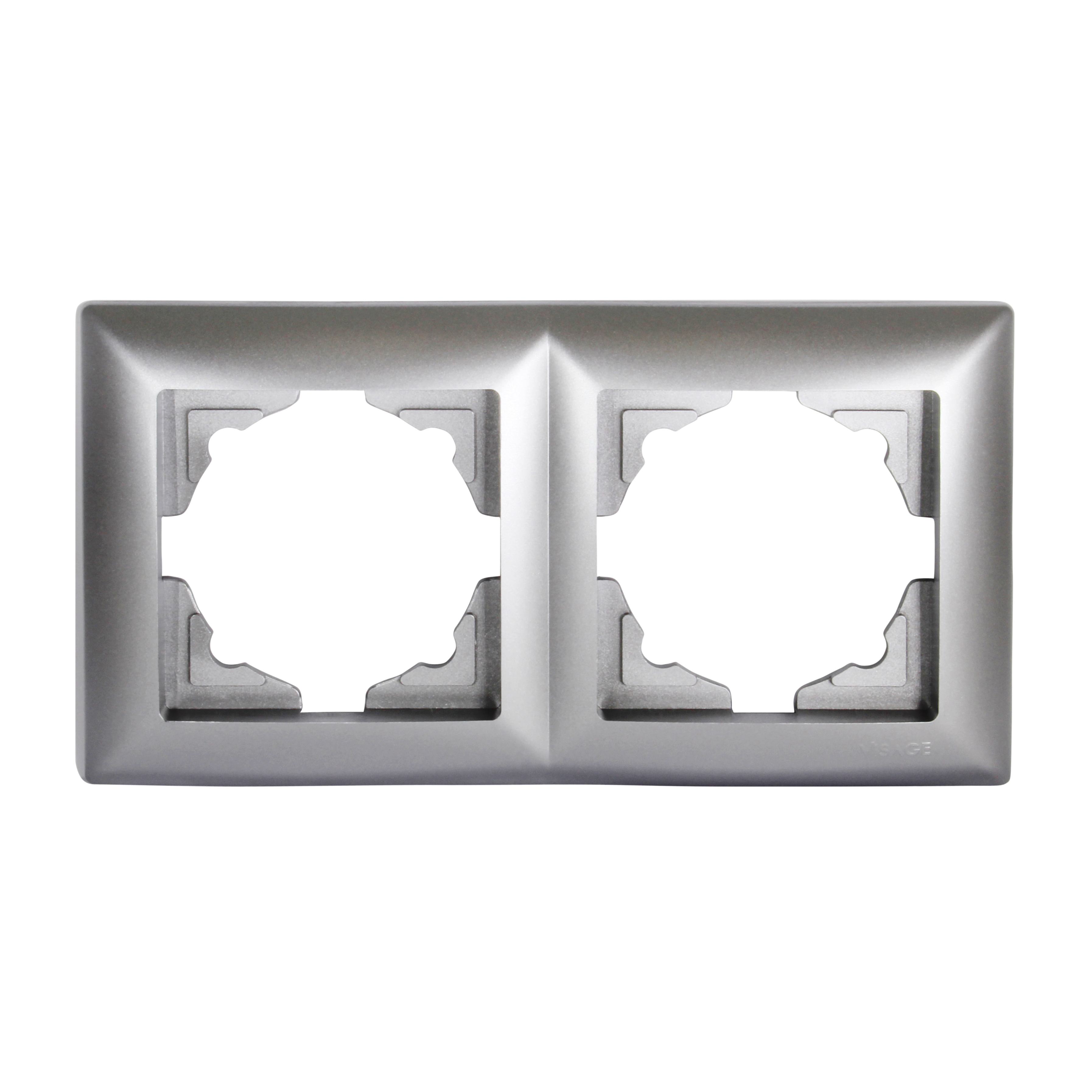 Gunsan Visage 2-fach Rahmen für 2 Steckdosen Schalter Dimmer Silber
