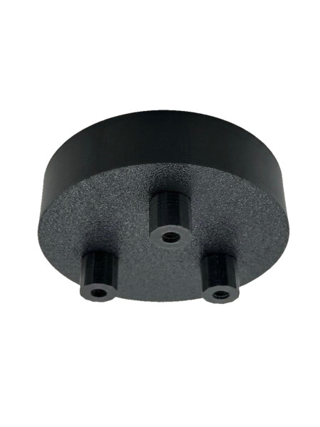 Bioledex Decken Baldachin 100x25mm für 3 x Hängeleuchten mit WAGO-Halterungen, Schwarz