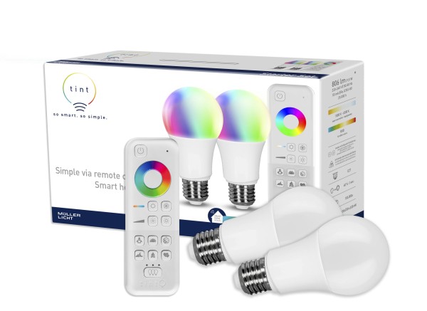 Müller Licht LED Lampe A60 tint Starter Set 9W E27 806lm white color 404013