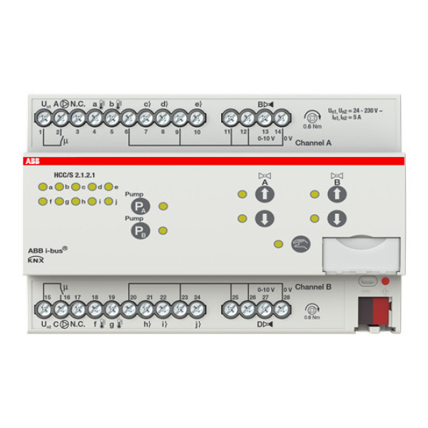 ABB HCC/S2.1.2.1 Heiz-/Kühlkreis Controller, 2fach, 0-10 V, manuelle Bedienung, REG, Made in Germany