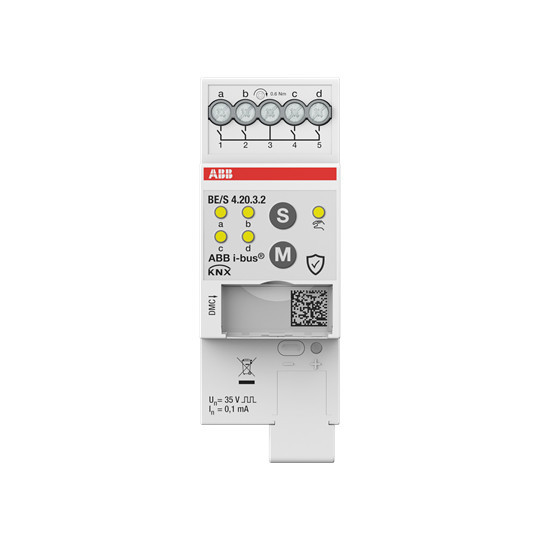 ABB BE/S4.20.3.2 Binäreingang, 4fach, Kontaktabfrage, manuelle Bedienung, REG, Made in Germany