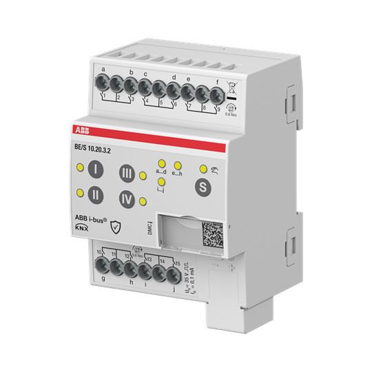 ABB BE/S10.20.3.2 Binäreingang, 10fach, Kontaktabfrage, manuelle Bedienung, REG, Made in Germany