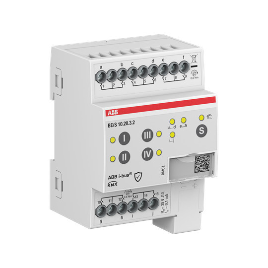 ABB BE/S10.20.3.2 Binäreingang, 10fach, Kontaktabfrage, manuelle Bedienung, REG, Made in Germany