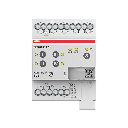 ABB BE/S8.230.3.2 Binäreingang, 8fach, 10-230 V,manuelle Bedienung, REG, Made in Germany