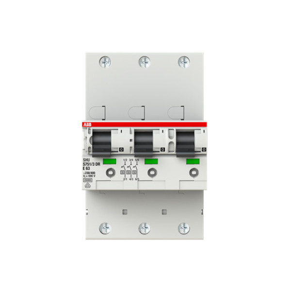 ABB S751/3DR-E 63 sel. Haupt-LS SHU E-Char.,25kA,63A,3x1P