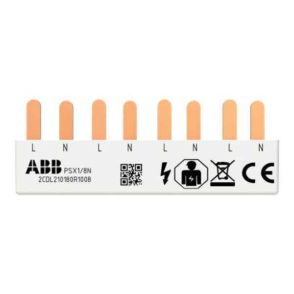 ABB PSX1/8N Phasenschiene FlexLine 1P+N, 8Pins, 4 TE, 10qmm L-N-L-..., Made in Germany