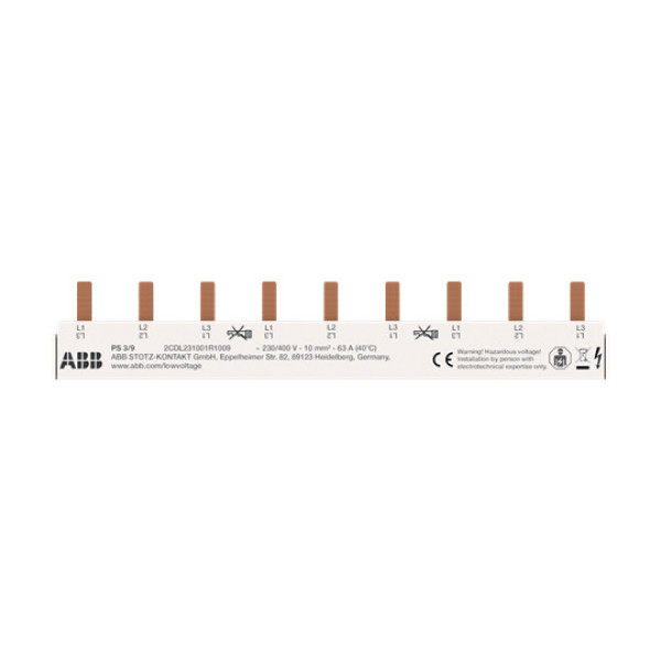 ABB PS3/9 Phasenschiene 3Ph.,9Pins,10qmm, Made in Germany