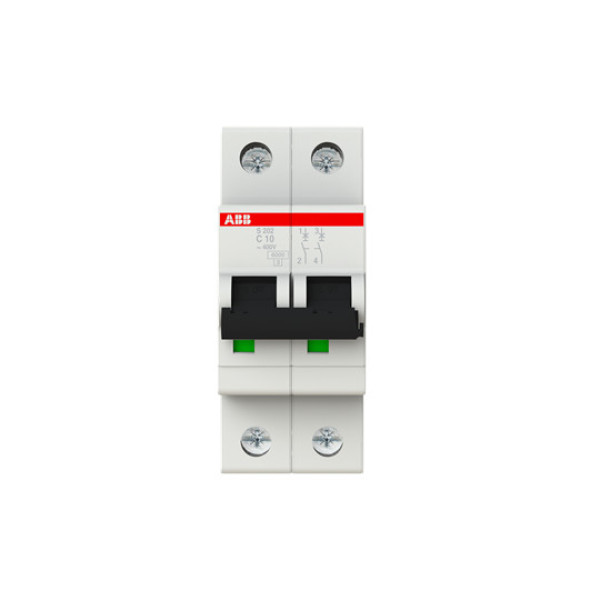 ABB S202-C10 Sicherungsautomat C-Char.,6kA,10A,2P, Made in Germany