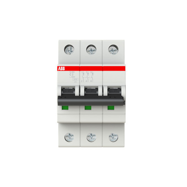 ABB S203-C2 Sicherungsautomat C-Char., 6 kA, 2 A, 3P, Made in Germany