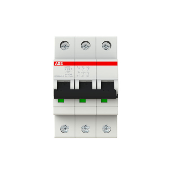 ABB S203-K63 Sicherungsautomat K-Char., 6 kA, 63 A, 3P, Made in Germany