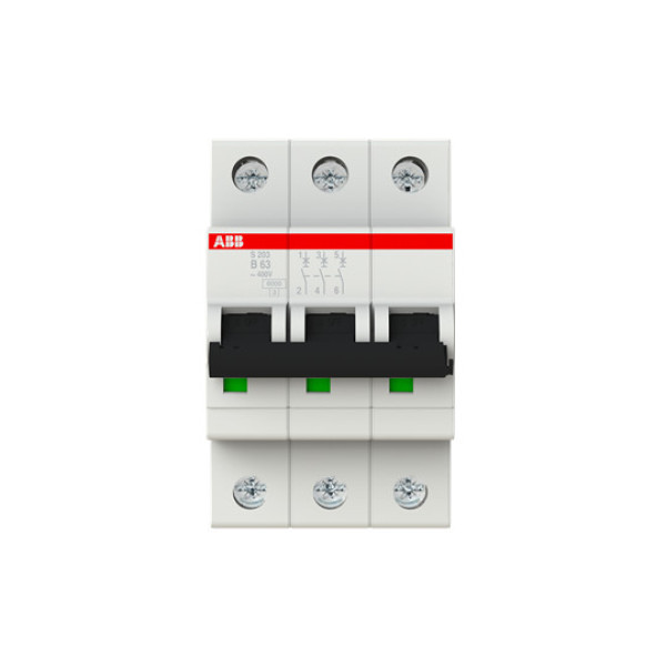 ABB S203-B63 Sicherungsautomat B-Char., 6 kA, 63 A, 3P, Made in Germany