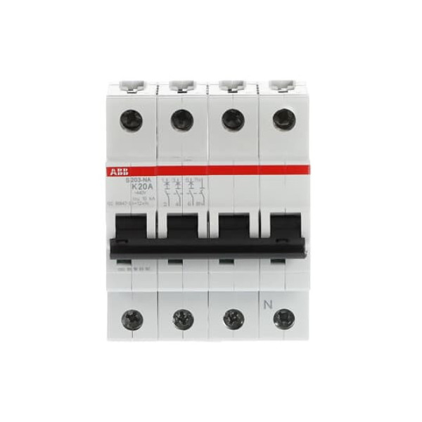 ABB S203-K20NA Sicherungsautomat K-Char., 6 kA, 20 A, 3P+NA, Made in Germany