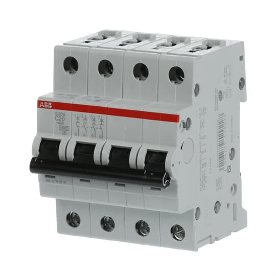 ABB S204-C20 Sicherungsautomat C-Char., 6 kA, 20 A, 4P, Made in Germany