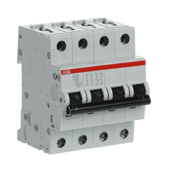 ABB S204-C20 Sicherungsautomat C-Char., 6 kA, 20 A, 4P, Made in Germany