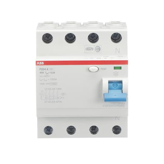 ABB F204A-40/0,3 FI-Schutzschalter 4P,Typ A,40A,300mA