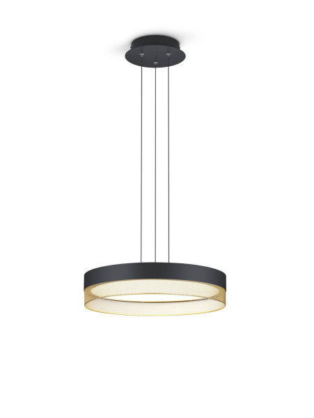 Hell Mesh LED Pendelleuchte 4-fach Warmweiss Dimmbar Schwarz/Gold 20517/1-06