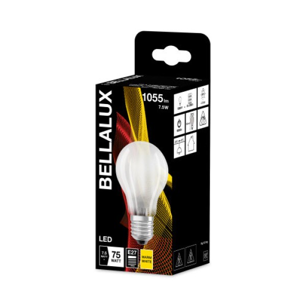 BELLALUX E27 LED Birne 7,5W A75 Filament matt warmweiss wie 75W