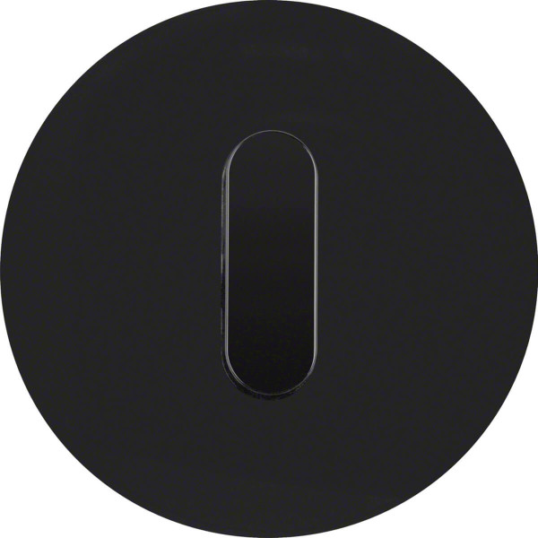 Berker 1001205500 Abdeckplatte mit Knebel Serie R.Classic Glas. schwarz