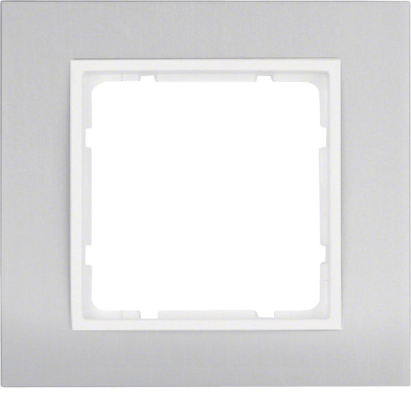 Berker 10113904 Rahmen 1fach. B.3. Alu/polarweiß matt. Aluminium eloxiert