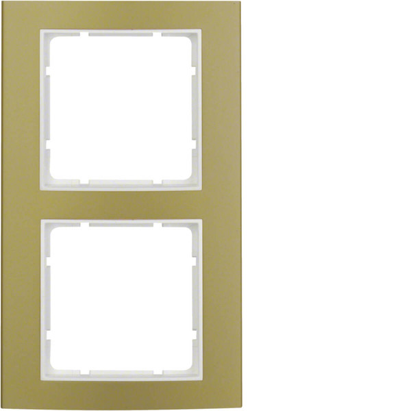 Berker 10123046 Rahmen 2fach B.3 Alu. gold/polarweiß