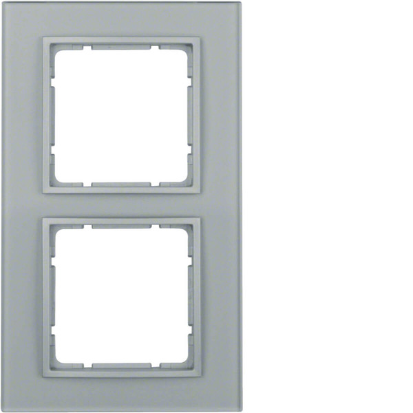 Berker 10126414 Glasrahmen 2fach. B.7. Glas alu/alu matt. lackiert