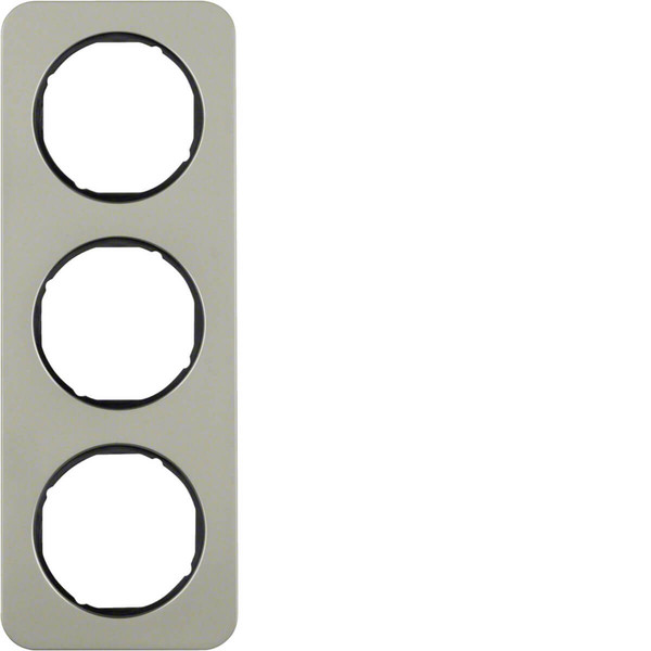 Berker 10132104 Rahmen 3fach R.1 Edelstahl/schwarz