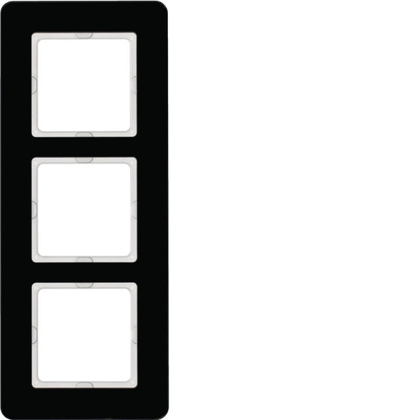 Berker 10136076 Rahmen 3fach. Q.7. Glas schwarz