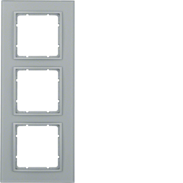 Berker 10136414 Glasrahmen 3fach. B.7. Glas alu/alu matt. lackiert