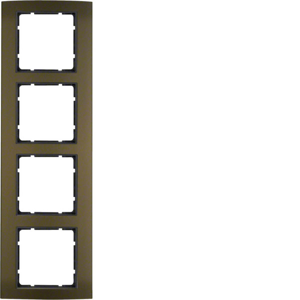 Berker 10143001 Rahmen 4fach B.3 Alu. braun/anthrazit
