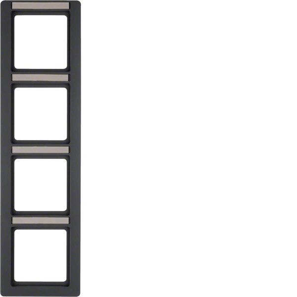 Berker 10146016 Rahmen 4fach mit Beschriftungsfeld Q.1 anthrazit. samt