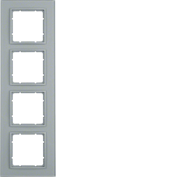 Berker 10146414 Glasrahmen 4fach B.7 alu