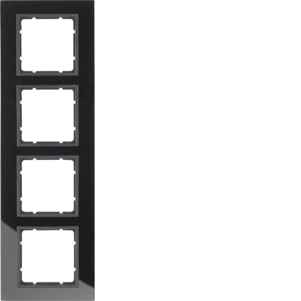 Berker 10146616 Glasrahmen 4fach B.7 schwarz