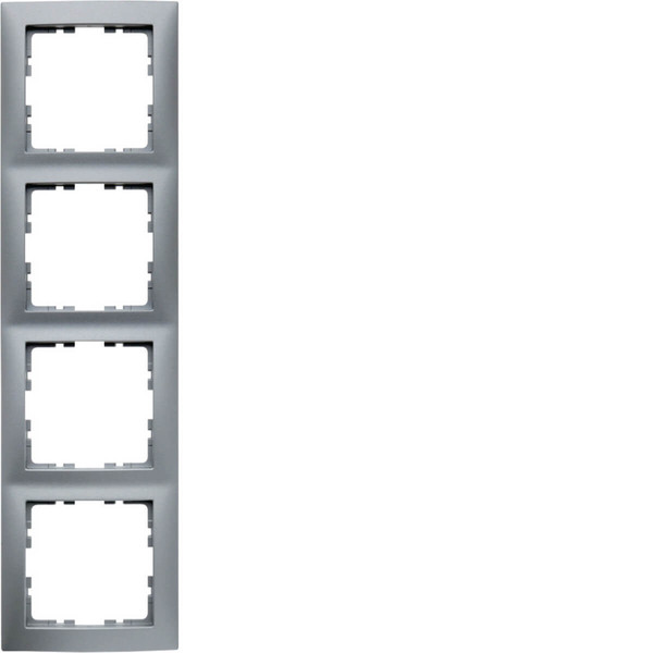 Berker 10149939 Rahmen 4fach. S.1. aluminium matt