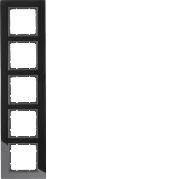 Berker 10156616 Glasrahmen 5fach B.7 schwarz