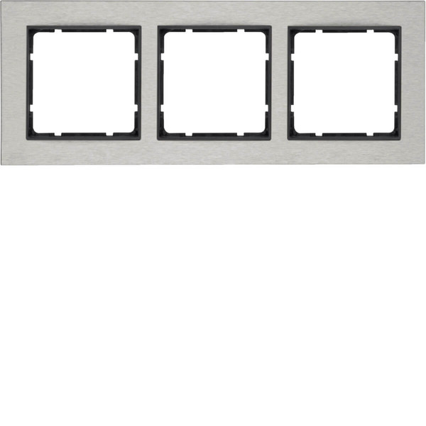 Berker 10233606 Rahmen 3fach waagerecht B.7 Edelstahl/anthrazit