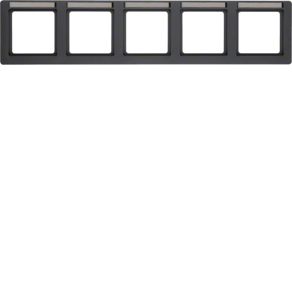 Berker 10256016 Rahmen 5fach mit Beschriftungsfeld waagerecht Q.1 anthrazit. matt
