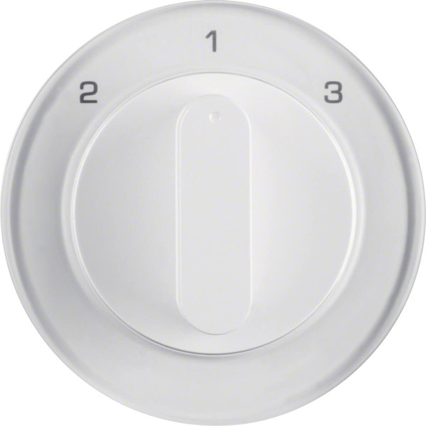 Berker 1084208900 Zentralstück mit Drehknopf für 3-Stufenschalter R.1/R.3 polarweiß. glänzend