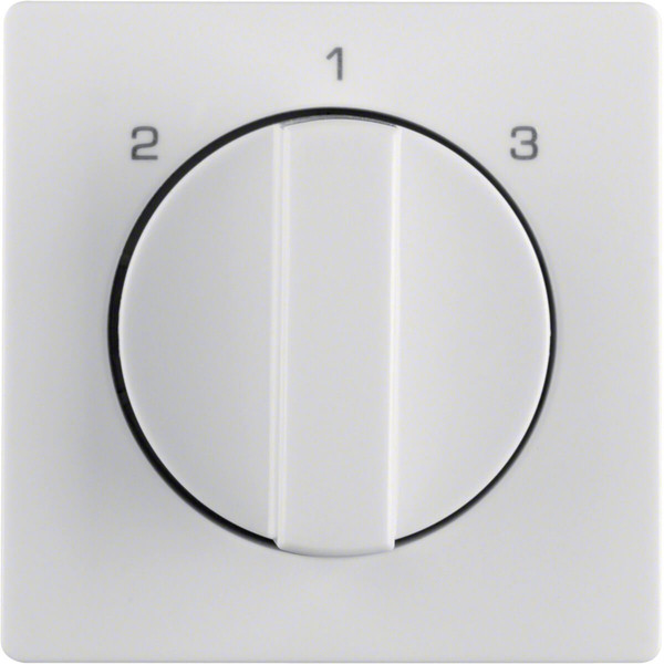 Berker 1084608900 Zentralstück mit Drehknopf für 3-Stufenschalter Q.x polarweiß. samt