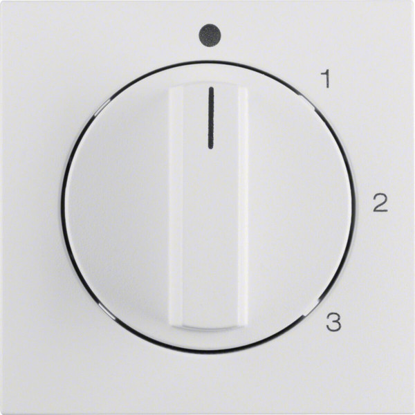 Berker 1096190900 Zentralstück mit Drehknopf für 3-Stufenschalter S.1/B.3/B.7 polarweiß. matt