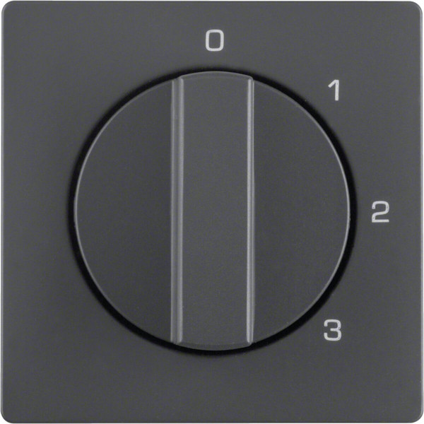 Berker 1096608600 Zentralstück mit Drehknopf für 3-Stufenschalter Q.x anthrazit. samt