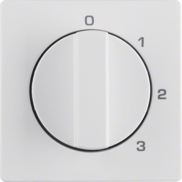 Berker 1096608900 Zentralstück mit Drehknopf für 3-Stufenschalter Q.x polarweiß. samt