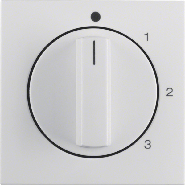 Berker 1096898900 Zentralstück mit Drehknopf für 3-Stufenschalter S.1/B.3/B.7 polarweiß. glänzend