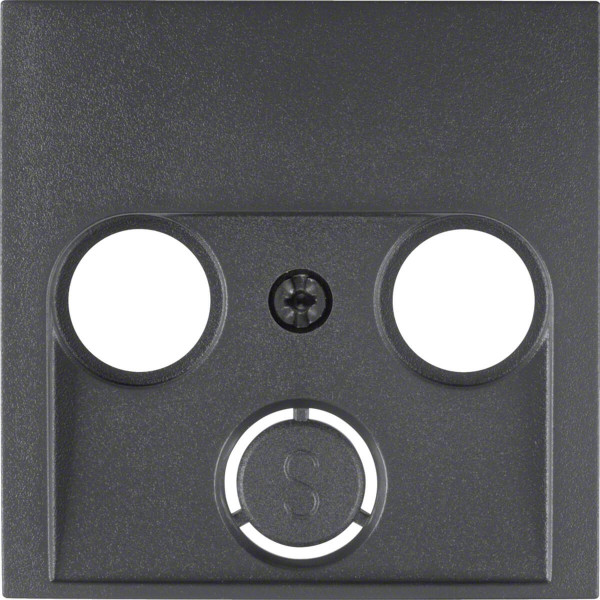 Berker 12031606 Zentralstück für Antennen-Steckdose 2- und 3Loch S.1/B.3/B.7 anthrazit. matt