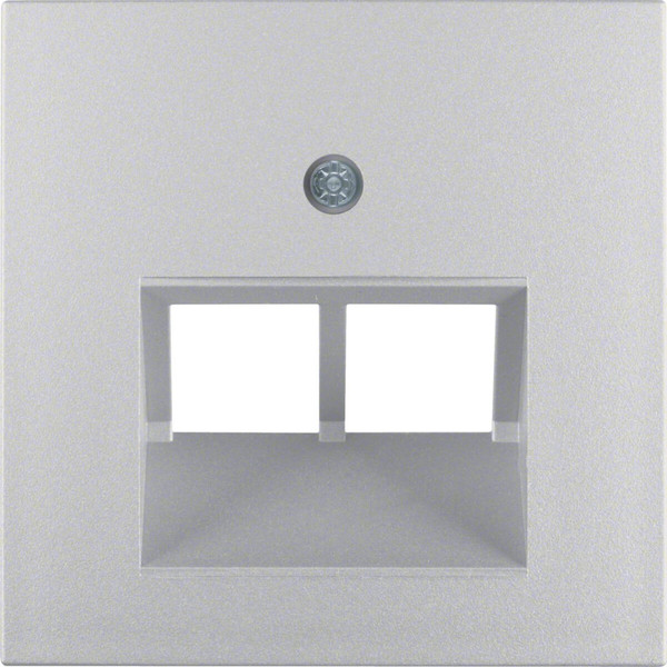 Berker 14091404 Zentralstück für UAE Steckdose 2fach S.1/B.3/B.7 alu. matt