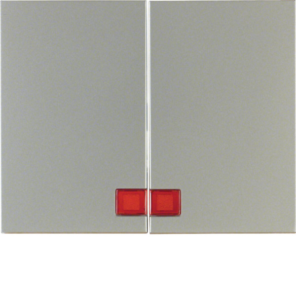 Berker 14377004 Wippe 2fach mit roter Linse K.5 edelstahl. lackiert
