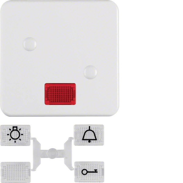 Berker 155709 Wippe anschraubbar mit 5 beiliegenden Linsen wg Up IP44 polarweiß. glänzend