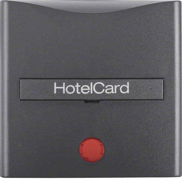 Berker 16401606 Hotelcard-Schaltaufsatz mit Aufdruck und roter Linse S.1/B.3/B.7 anthrazit. matt